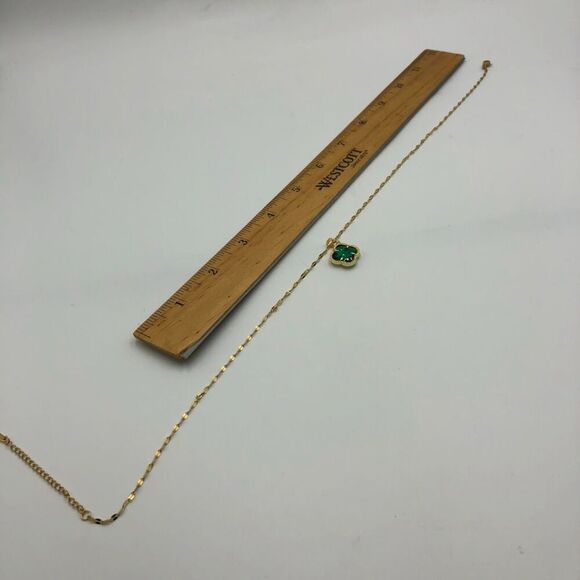 18K Gold Plated Stainless Steel "Four Leaf Clover" Necklace Hypoallergenic - Picture 12 of 12